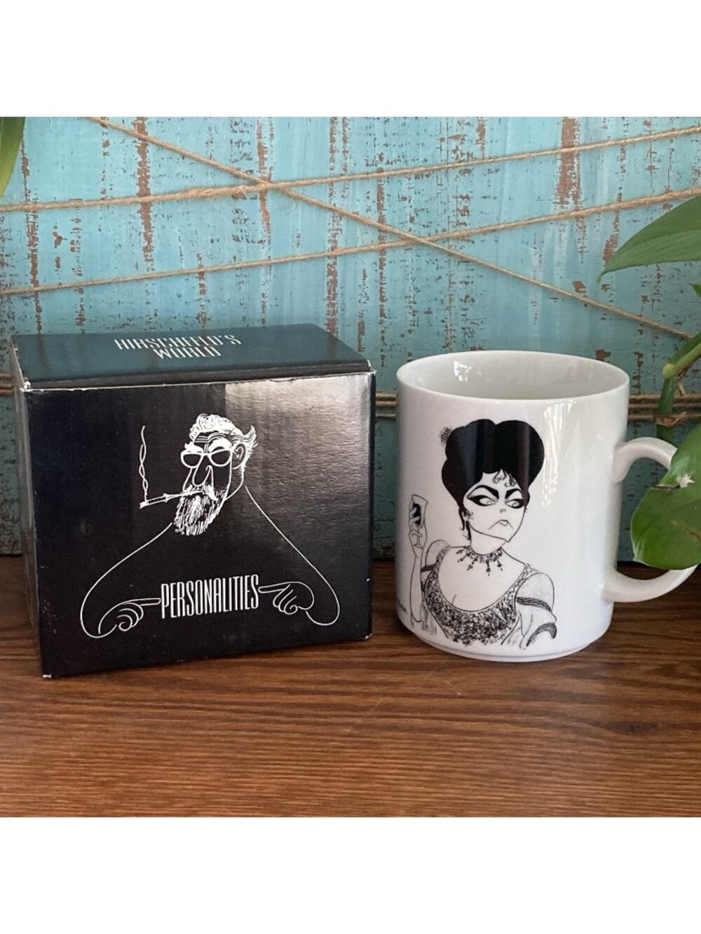 Elizabeth Taylor Albert Hirschfeld Caricature Mug 1983 VTG Sheffield Japan NOS